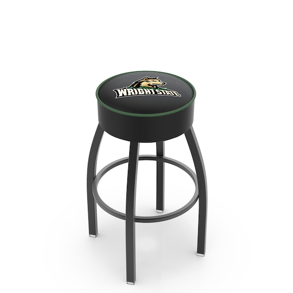 25" 4" Wright State Cushion Seat, Blk Wrinkle Base Swivel Bar Stool