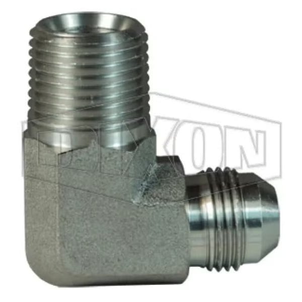 The Right Connection Flare to Pipe Elbow, 3/4-16 x 1/2-14 Nominal, 37Deg Male JIC Flare x Male NPTF