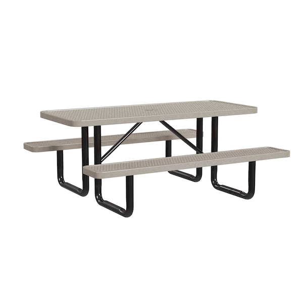 Rectangle Picnic Table, Sandstone, In Ground Mount, 6 ft L