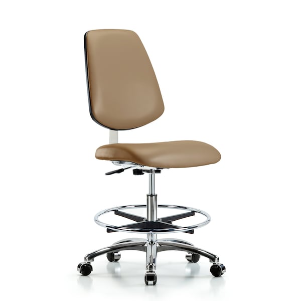 Clean Room Chair 22" to 29" Height, Vinyl, Taupe