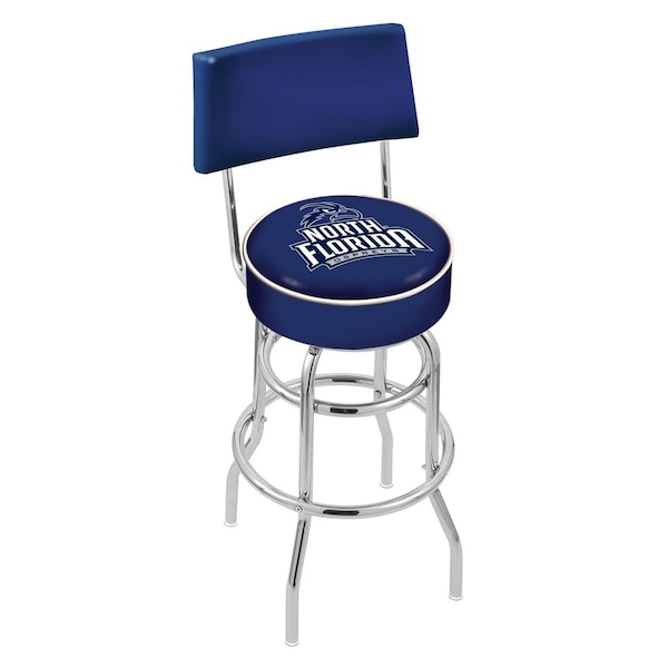 25" Chrome 2-Ring North Florida Swivel Bar Stool, Back