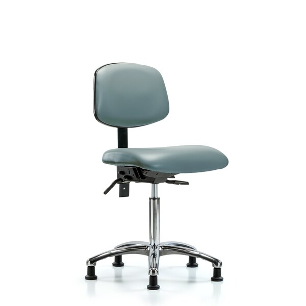 Vinyl Chair Chrome, Med Bench, Glides, Storm