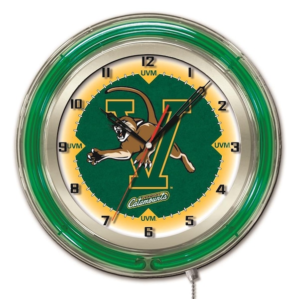University of Vermont Double Neon 19" Clock