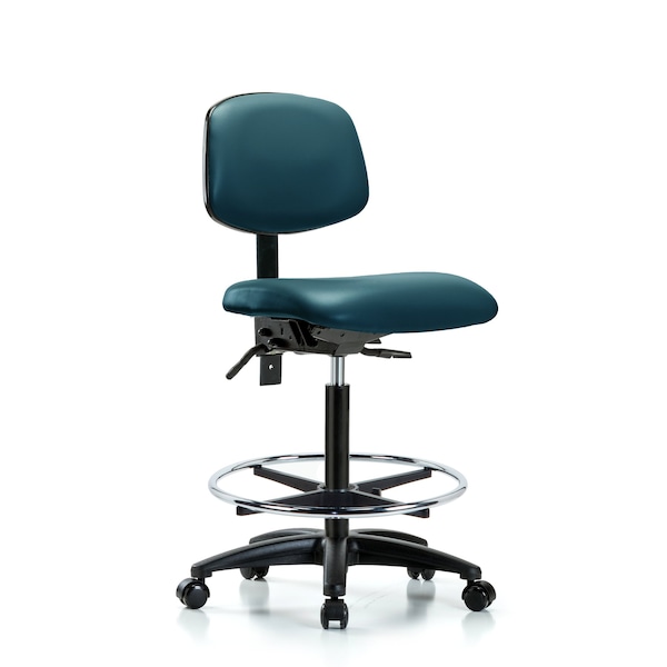 Vinyl Chair, High Bench, Foot Ring, Casters, Royal