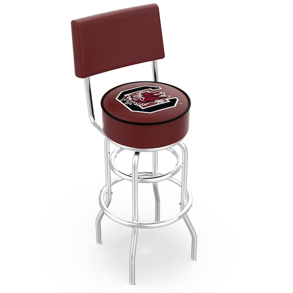 25" Chrome 2-Ring South Carolina Swivel Bar Stool, Back