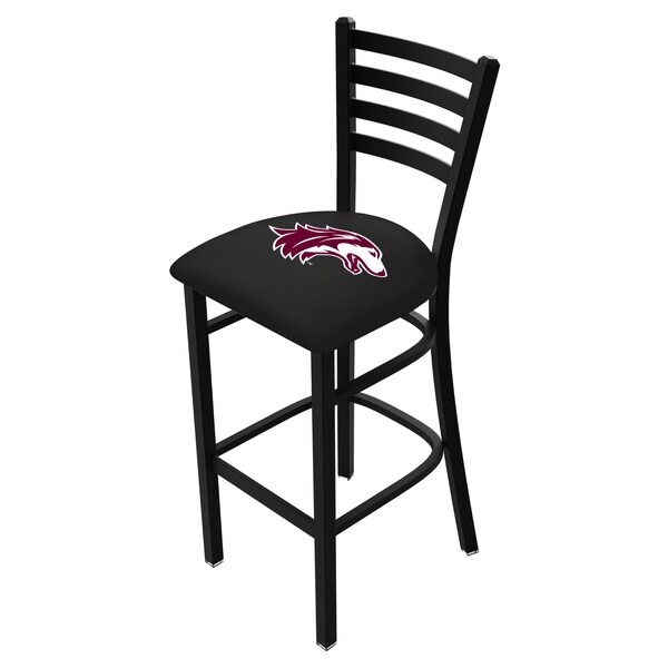 25" Blk Wrinkle Southern Illinois Stationary Counter Stool, Ladder Back