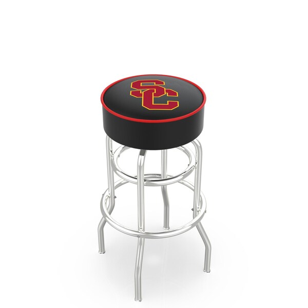 25" USC Trojans Cushion Seat, 2-Ring Chrome Swivel Bar Stool