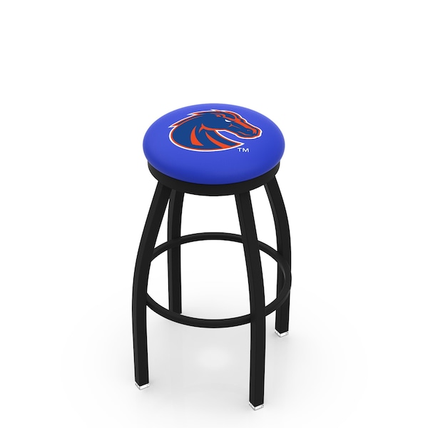 25" Blk Wrinkle Boise State Swivel Bar Stool, Accent Ring