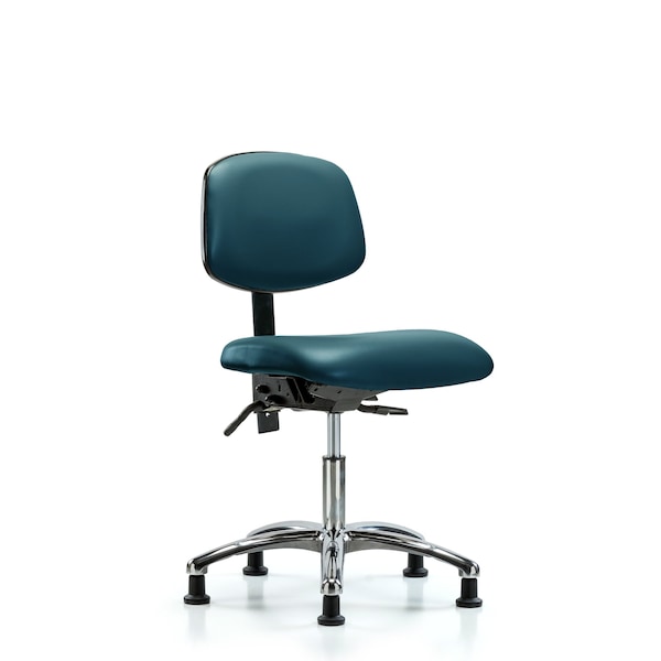 Vinyl Chair Chrome, Desk, Glides, Royal