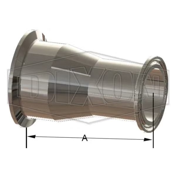 BioPharm Concentric Reducer, 1-1/2 x 3/4 in, Clamp, 316L SS, Domestic
