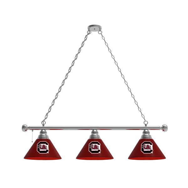South Carolina 3 Shade Billiard Light, Chrome Fixture