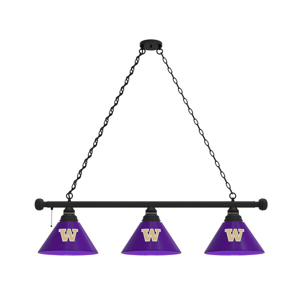 Washington 3 Shade Billiard Light, Black Fixture