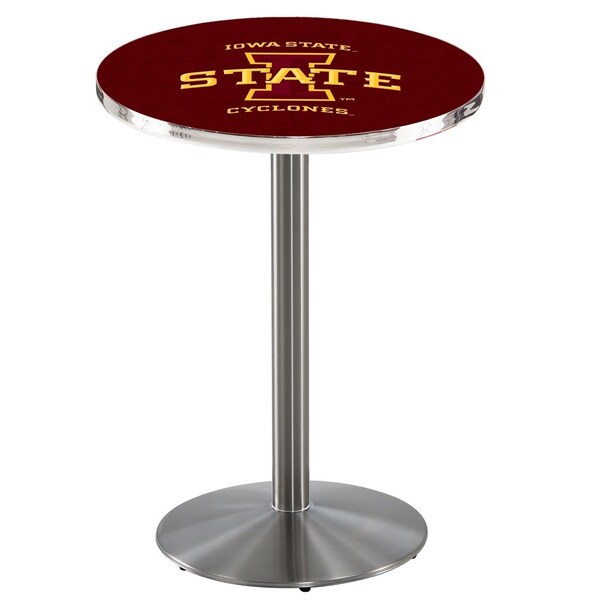 42" Stainless Steel Iowa State Pub Table, 36" dia. Top