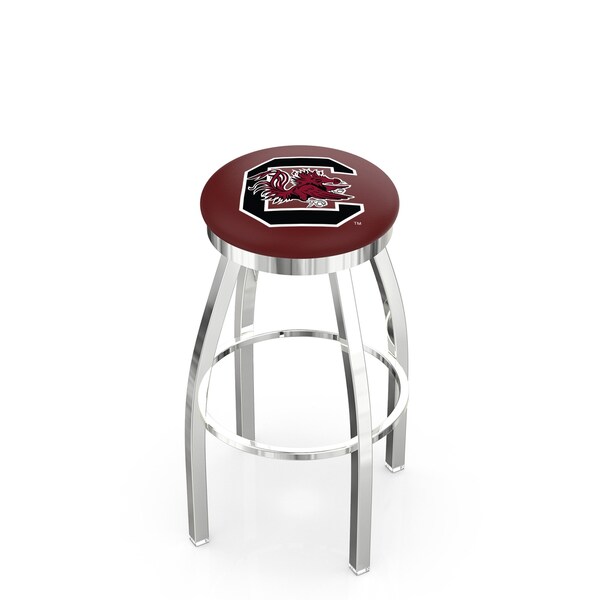 25" Chrome South Carolina Swivel Bar Stool, Accent Ring