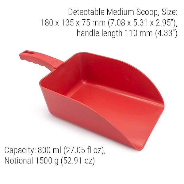 Scoop, 7.08 in L, Red, PK5