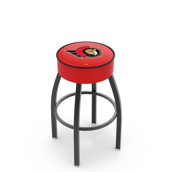25" 4" Ottawa Senators Cushion Seat, Blk Wrinkle Base Swivel Bar Stool