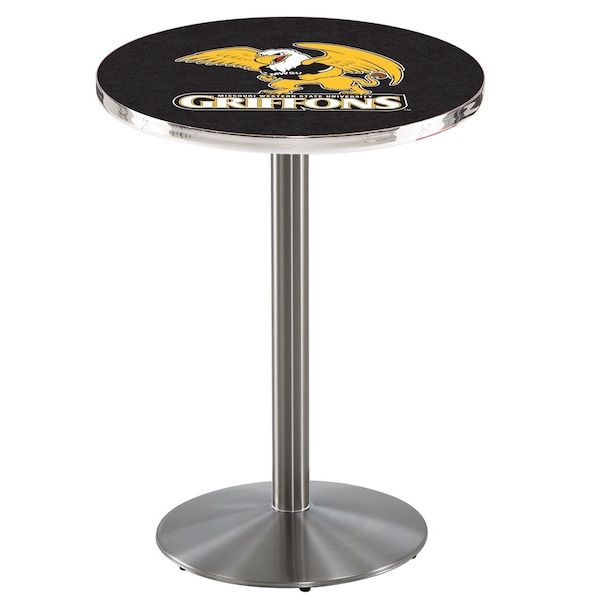 36" Stainless Steel Missouri Western State Pub Table, 36" dia. Top
