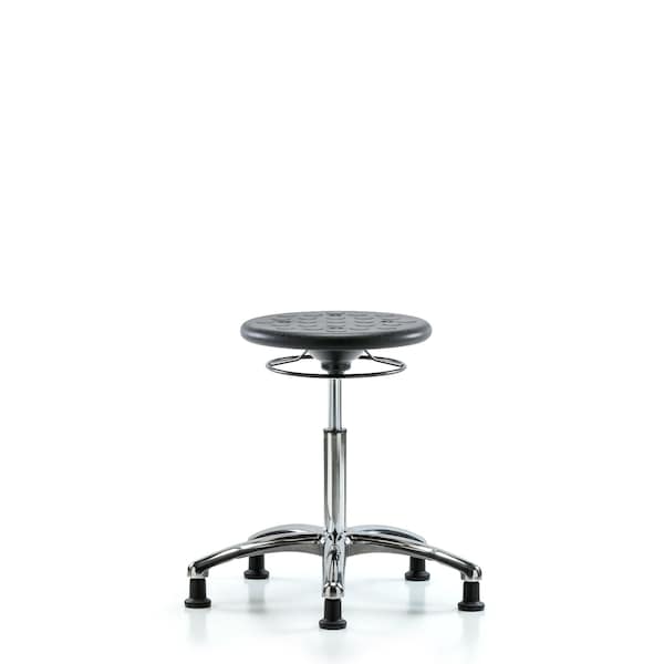 Huron Poly Clean Room Stool, Med Bench, Glides, Black