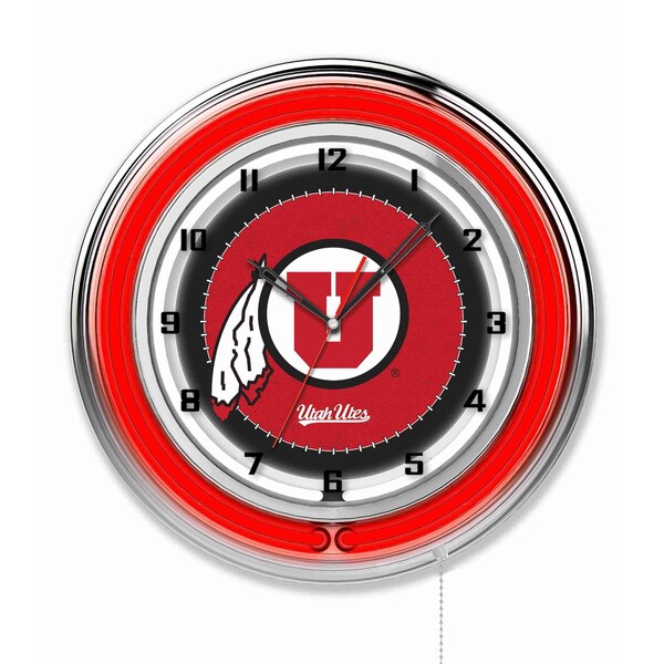 University of Utah Double Neon 19" Clock