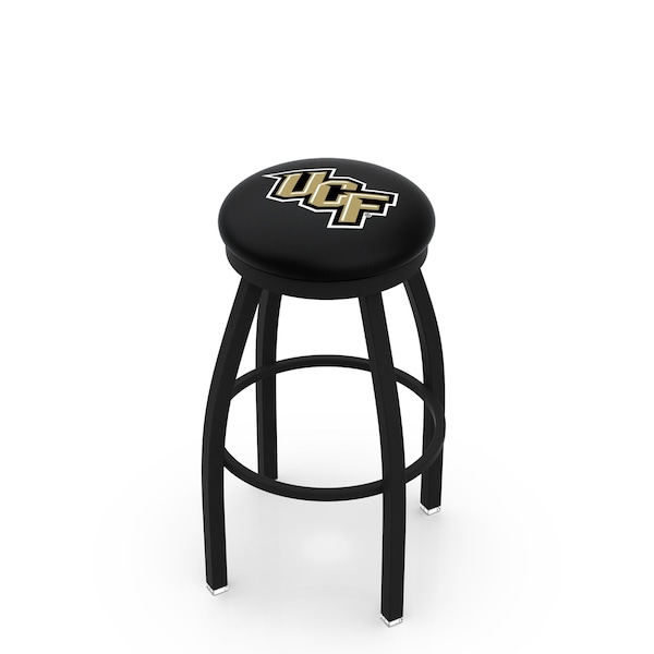 25" Blk Wrinkle Central Florida Swivel Bar Stool, Accent Ring
