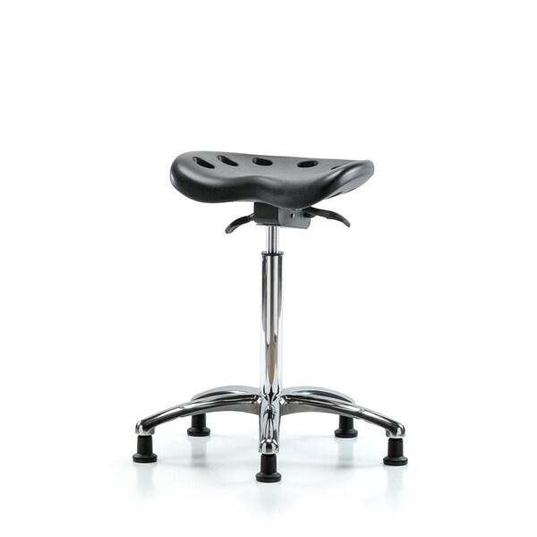 Poly ESD Tractor Sit-Stand, Foot Ring, Glides, Black