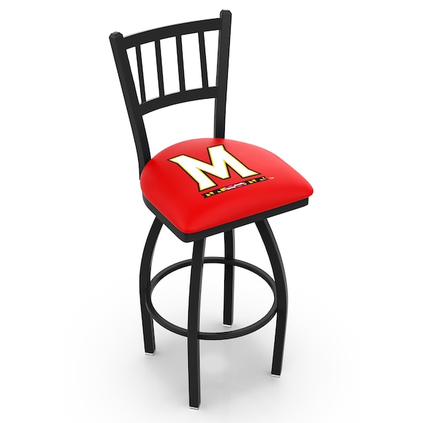 25" Blk Wrinkle Maryland Swivel Bar Stool, Jailhouse Back