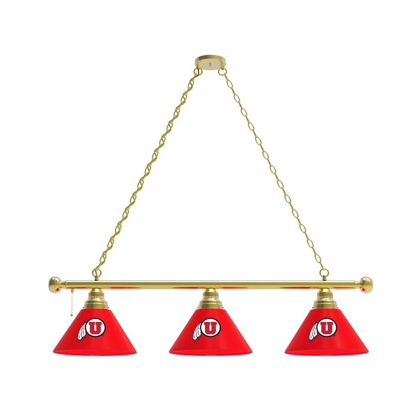 Utah 3 Shade Billiard Light, Brass Fixture