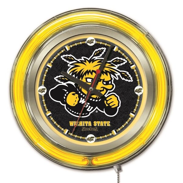 Wichita State University Double Neon 15" Clock