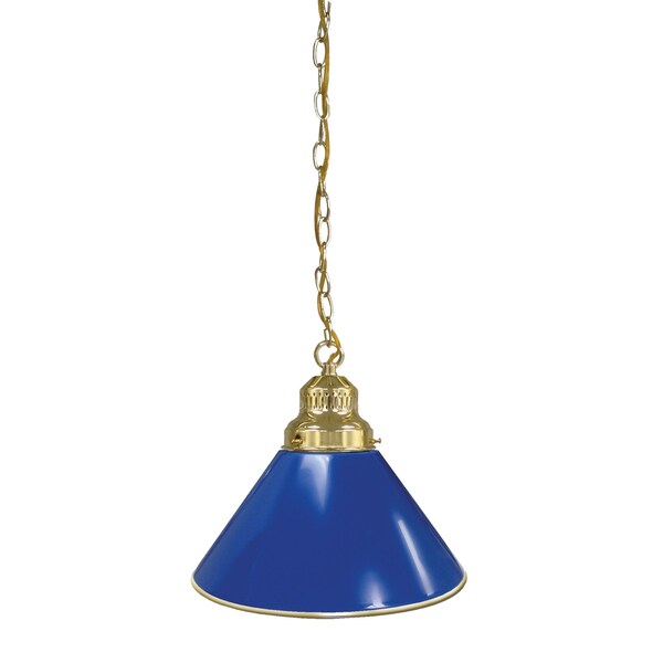 Royal Blue Pendant Light, Brass Fixture