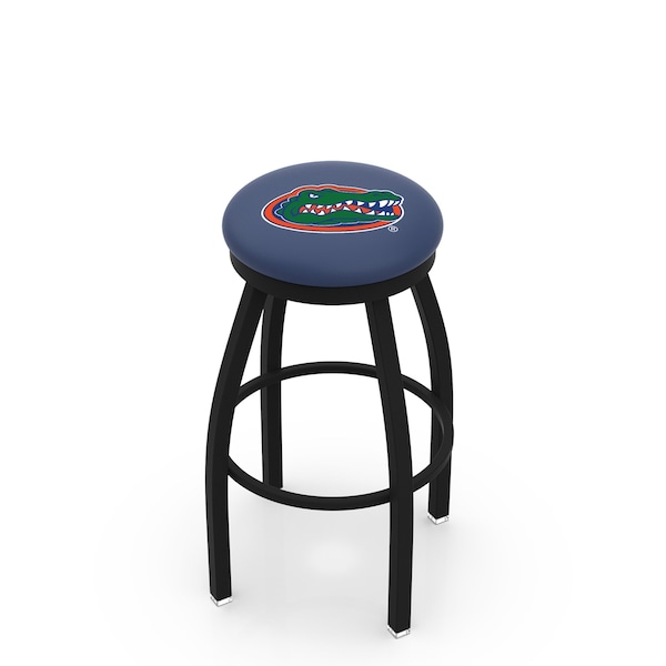 25" Blk Wrinkle Florida Swivel Bar Stool, Accent Ring