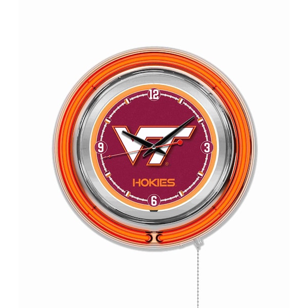 Virginia Tech University Double Neon 15" Clock