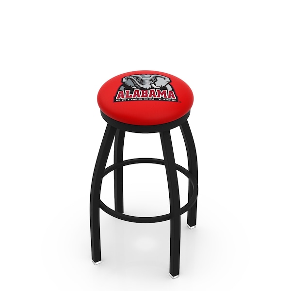 25" Blk Wrinkle Alabama Swivel Bar Stool, Accent Ring
