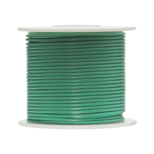 20 AWG Gauge UL1061 Stranded Hook Up Wire, 300V, 0057 Diameter, Green, 100 ft Length