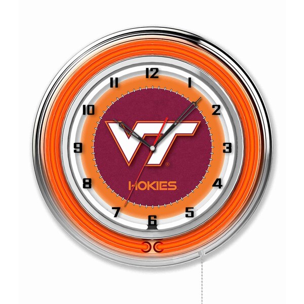 Virginia Tech University Double Neon 19" Clock
