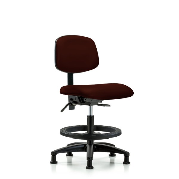 Chair, Vinyl, Med Bench, BF Glides, Burg, No Arms, 22" to 29" Height, Burgundy