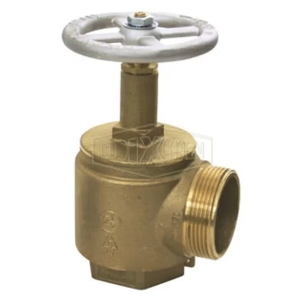 Angle Hose Valve with Aluminum Hand wheel, 1-1/2 x 1-1/2 in Nominal, FNPT x MNPHS End Style, 300 psi
