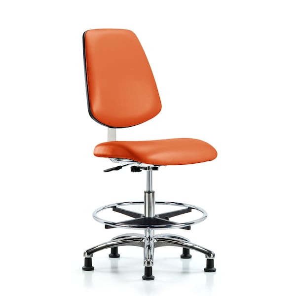 Clean Room Chair 22" to 29" Height, Vinyl, Orange Kist