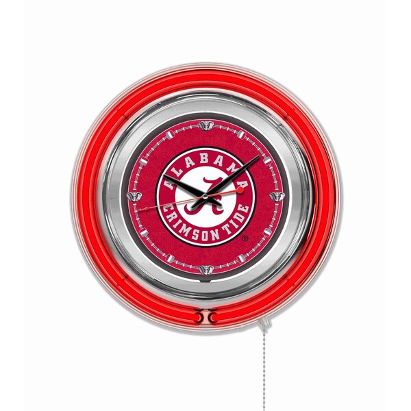 University of Alabama Double Neon 15" Clock (Script A)