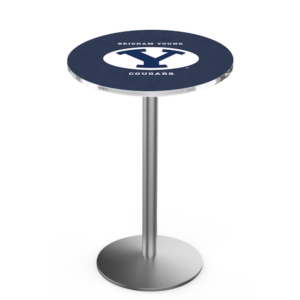 42" Stainless Steel Brigham Young Pub Table, 36" dia. Top