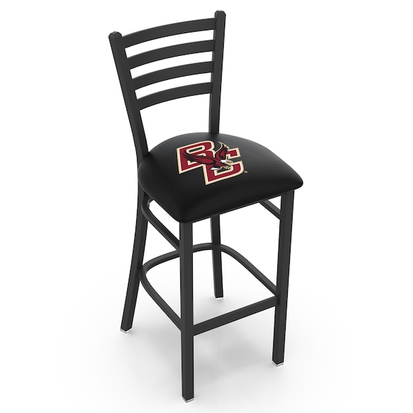 25" Blk Wrinkle Boston College Stationary Counter Stool, Ladder Back