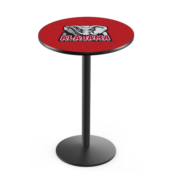 42" Blk Wrinkle Alabama Pub Table, 36" dia. Top