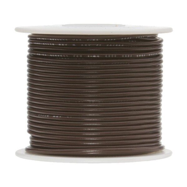 16 AWG Gauge UL1061 Stranded Hook Up Wire, 300V, 0080 Diameter, Brown, 100 ft Length