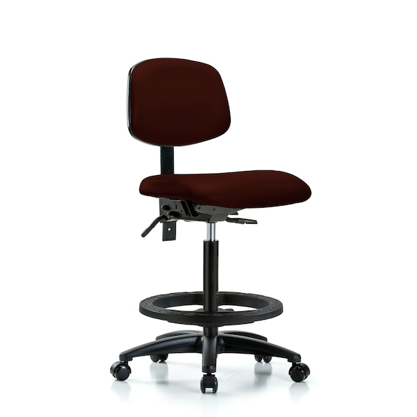 Chair, Fab, Hi Bench, RT Tilt AA Glides, Bur, No Arms, 26" to 35" Height, Burgundy