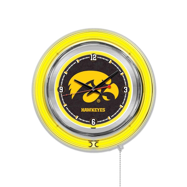 University of Iowa Double Neon 15" Clock