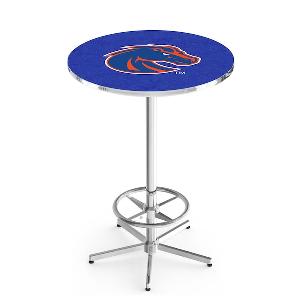 42" Chrome Boise State Pub Table, 36" dia. Top