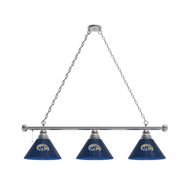 Kent State 3 Shade Billiard Light, Chrome Fixture