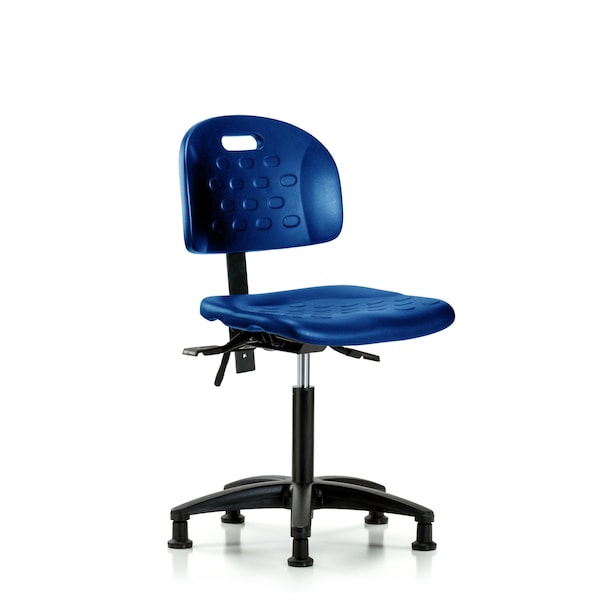 Poly Chair, Med Bench, Glides, Blue