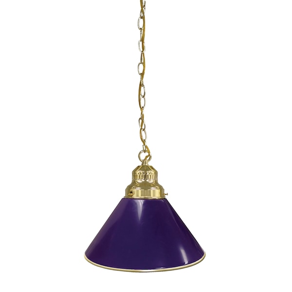 Purple Pendant Light, Brass Fixture
