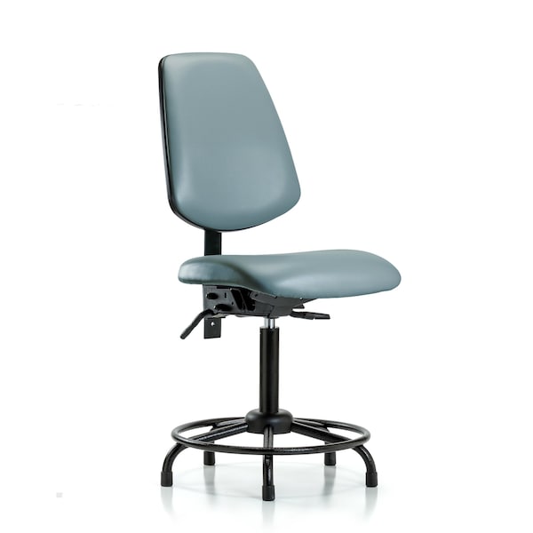 Vinyl Chair, Med Bench, Round Tube Base, Med Back, Tilt, Glides, Storm