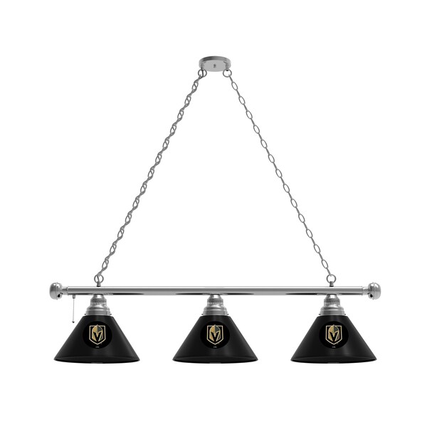 Vegas Golden Knights 3 Shade Billiard Light, Chrome Fixture